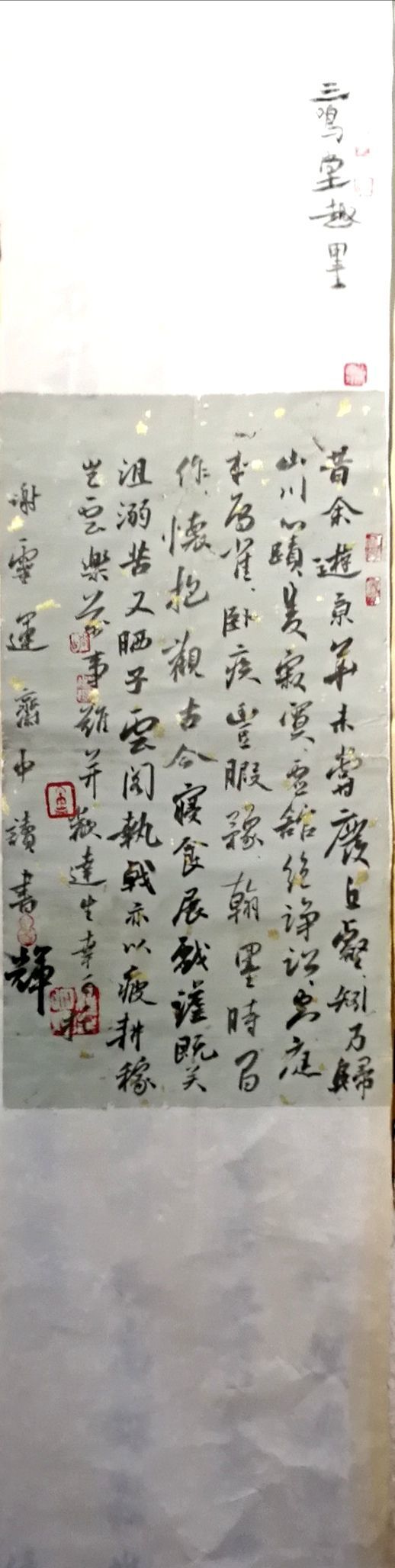 副主席方卫东,主席团成员兼财务监督委员邓伟中,会员谢典展的书法作品